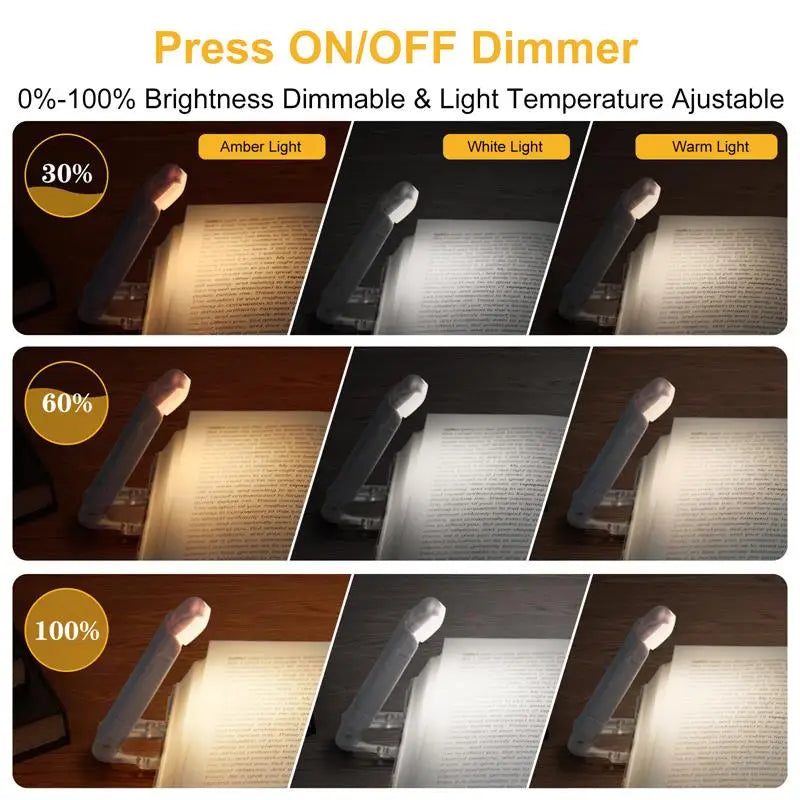 LED USB Rechargeable Book Light – Portable Clip Reading Lamp with Eye Protection
