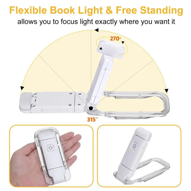 LED USB Rechargeable Book Light – Portable Clip Reading Lamp with Eye Protection
