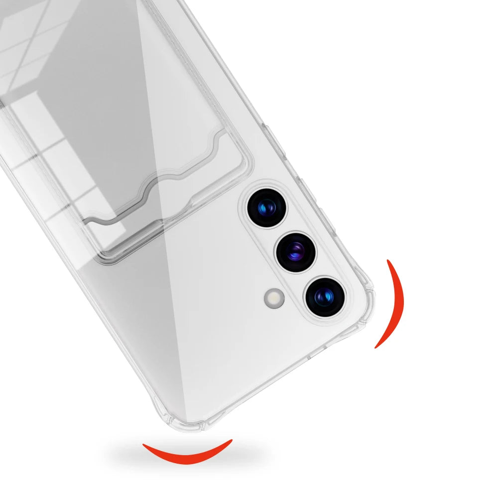 Transparent Card Slot Silicone Case for Samsung Galaxy