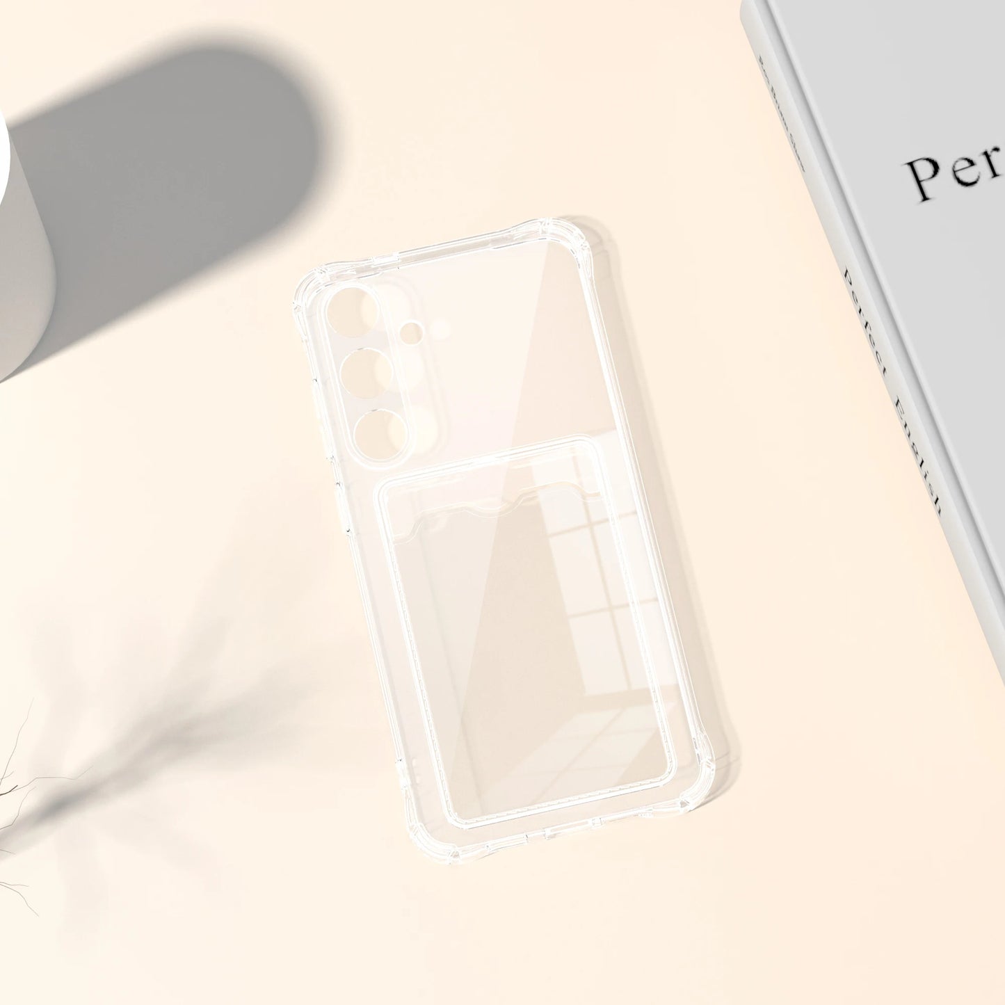 Transparent Card Slot Silicone Case for Samsung Galaxy