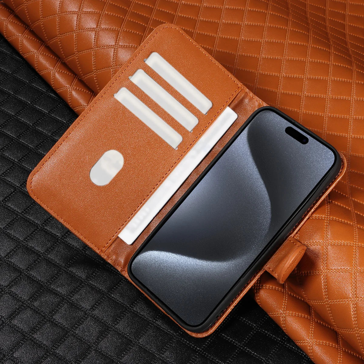 PU Leather Plaid Wallet Case for Samsung Galaxy