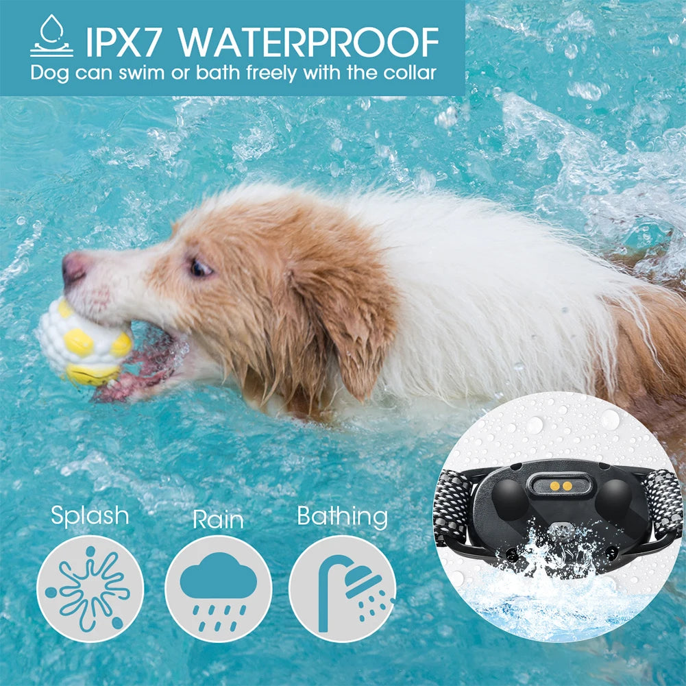 Electric Dog Training Collar – Waterproof E-Collar with Remote Control, Sound, Vibration, and Static Modes