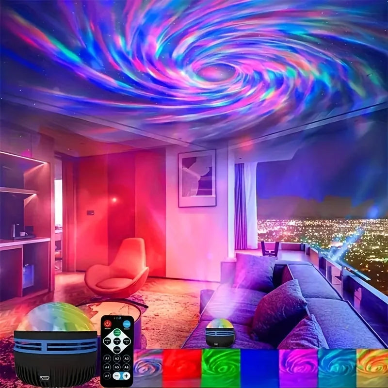 LED Galaxy Night Light Projector – Starry Sky Lamp with Remote Control and 7 Lighting Modes