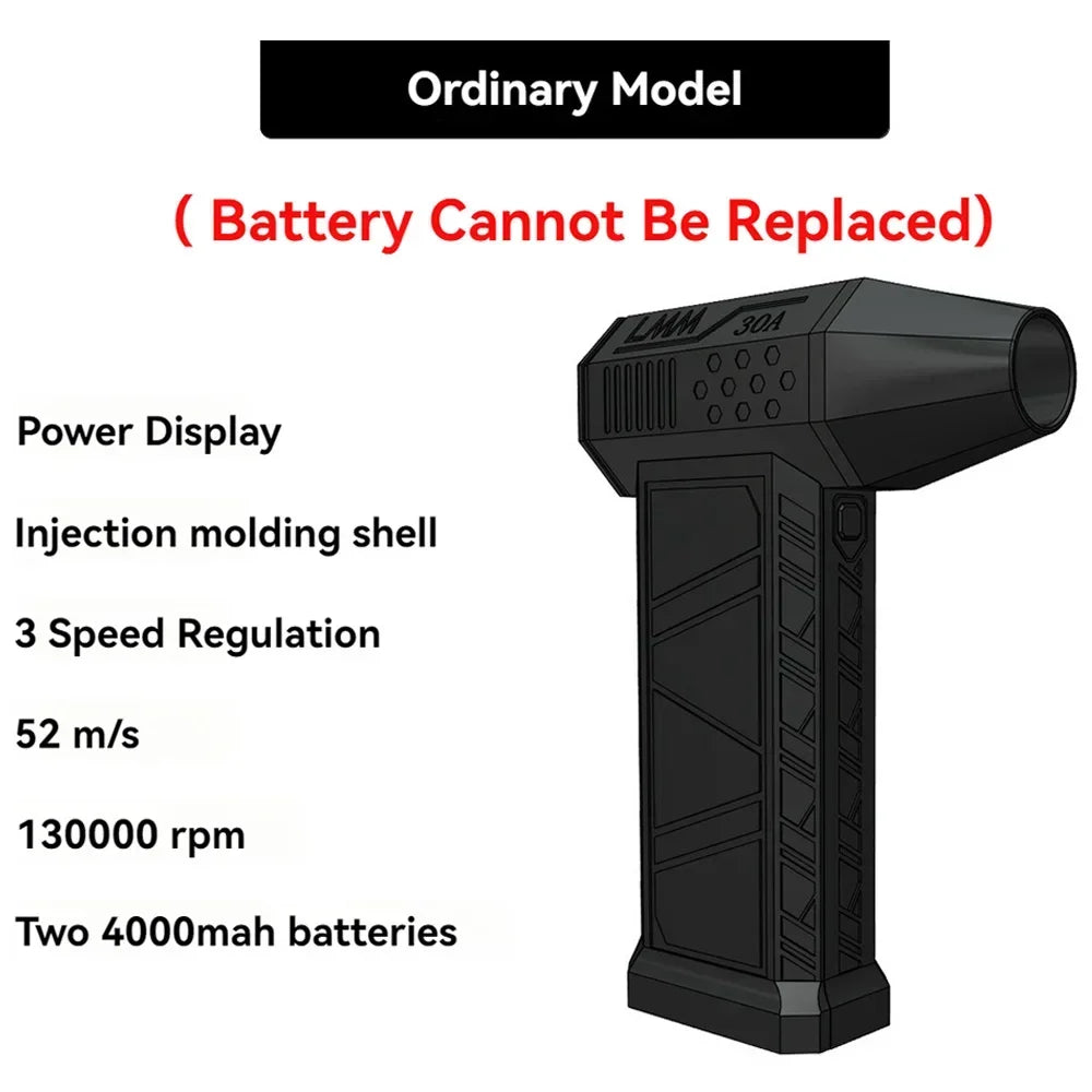 7.4V 130000RPM Brushless Mini Turbo Jet Fan – 4000mAh Rechargeable Air Blower