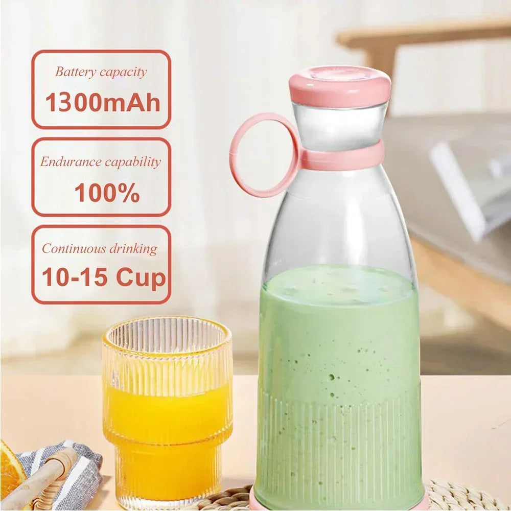 420ml Personal Portable Blender – USB Rechargeable Smoothie Maker with 6 Blades