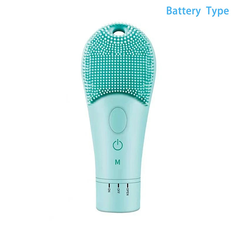 9 Gear Electric Ultrasonic Skin Sonic Scrubber Facial Brush Cleaner High Frequency Vibration Face Silicone Rechargeable