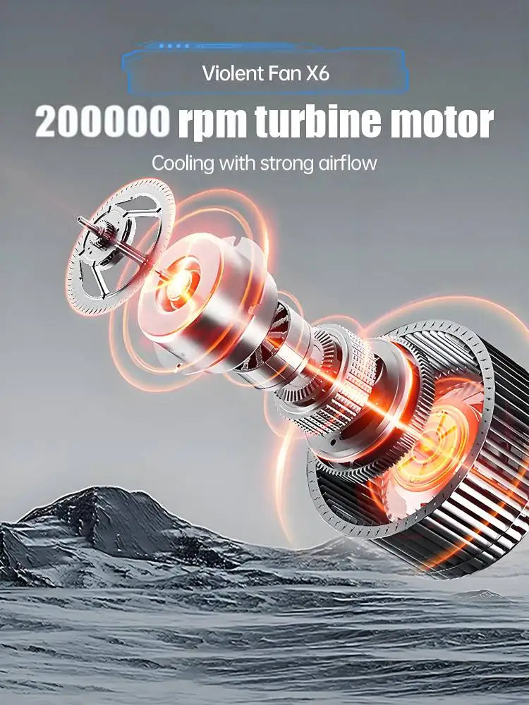 X6 Powerful Brushless Air Blower – 200,000 RPM Turbo Jet Fan with Type-C Recharge
