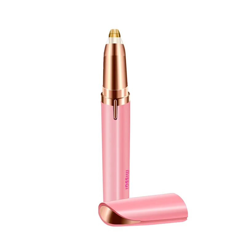 Portable Electric Eyebrow Trimmer – Mini Painless Facial Epilator with LED Light