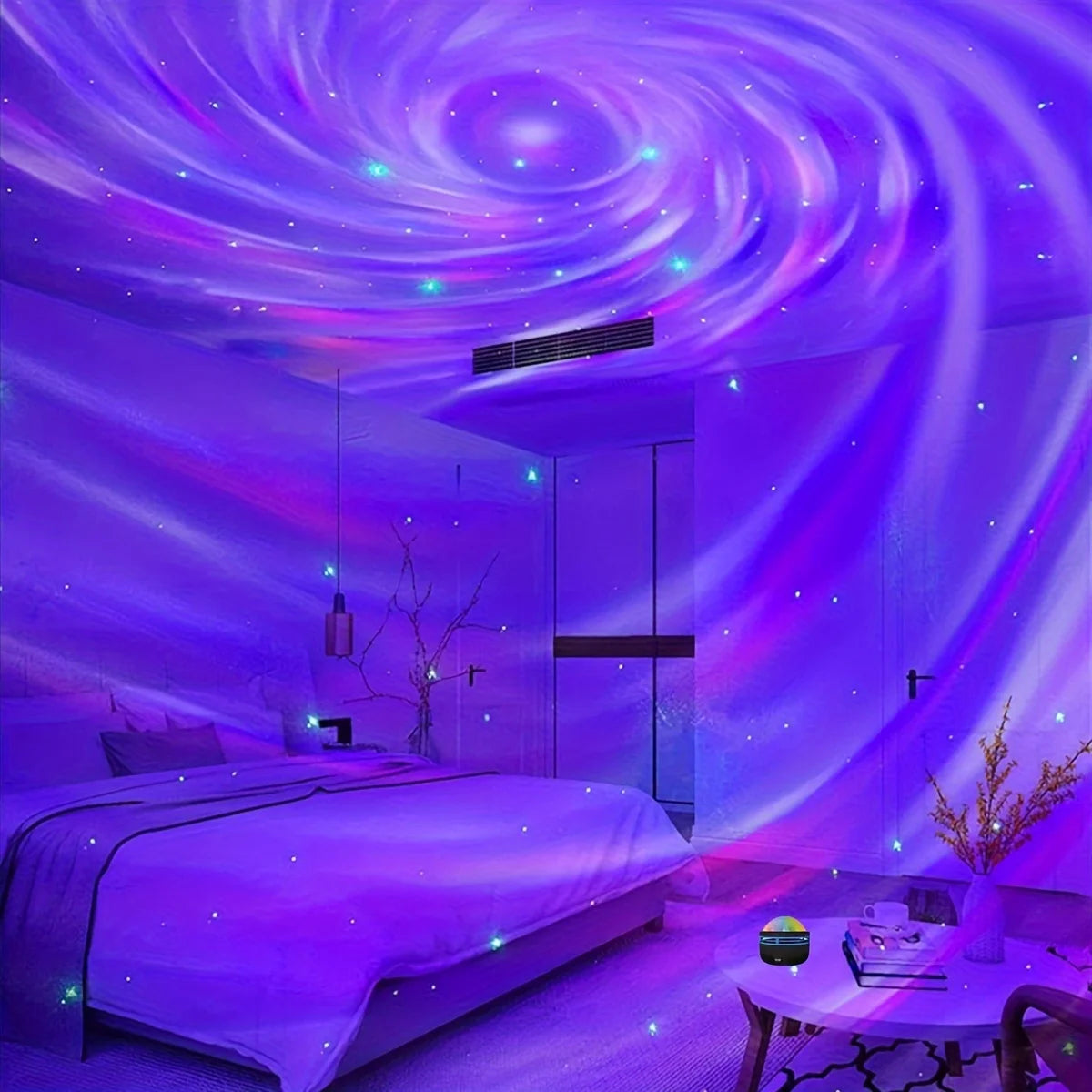 LED Galaxy Night Light Projector – Starry Sky Lamp with Remote Control and 7 Lighting Modes