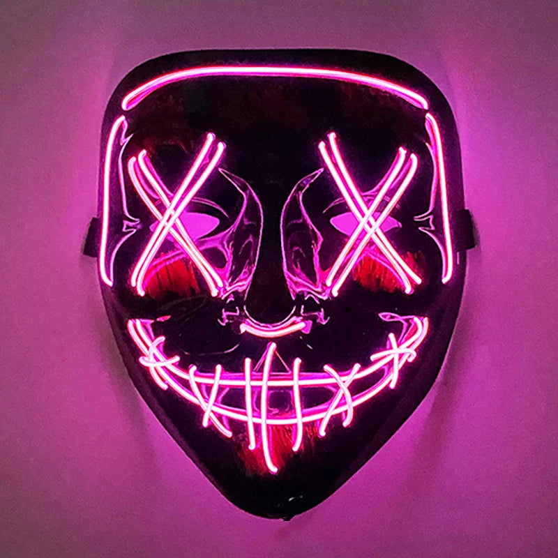 Wireless Scary Glowing Mask – LED Luminous Purge Mask for Halloween and Party Events