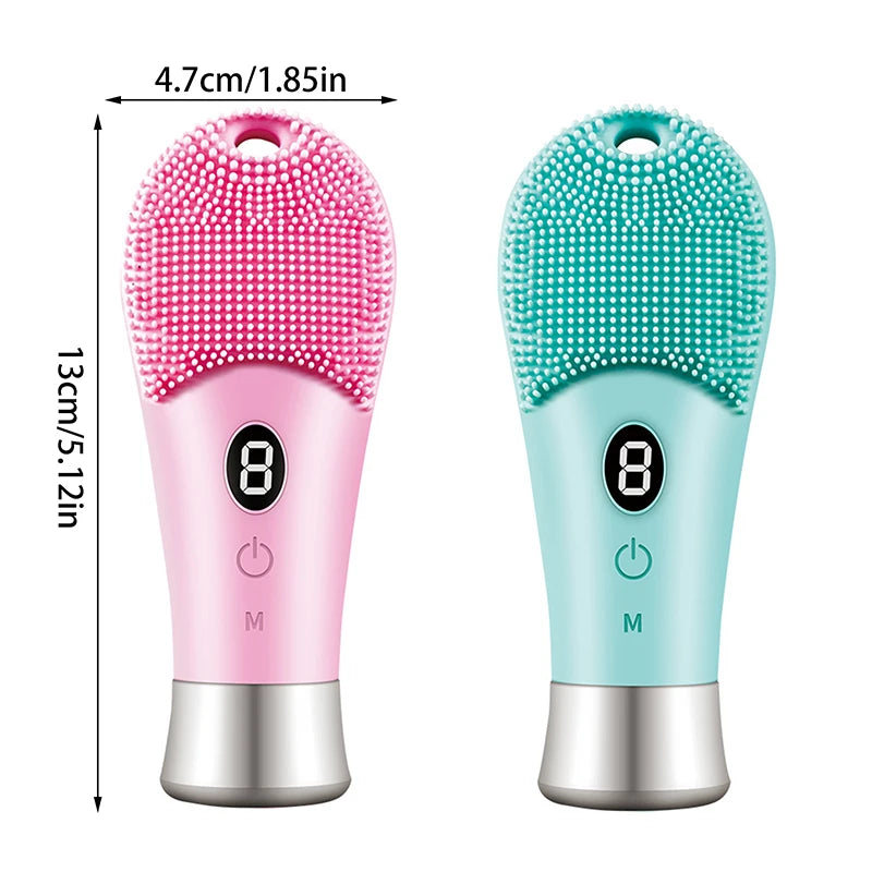 9 Gear Electric Ultrasonic Skin Sonic Scrubber Facial Brush Cleaner High Frequency Vibration Face Silicone Rechargeable