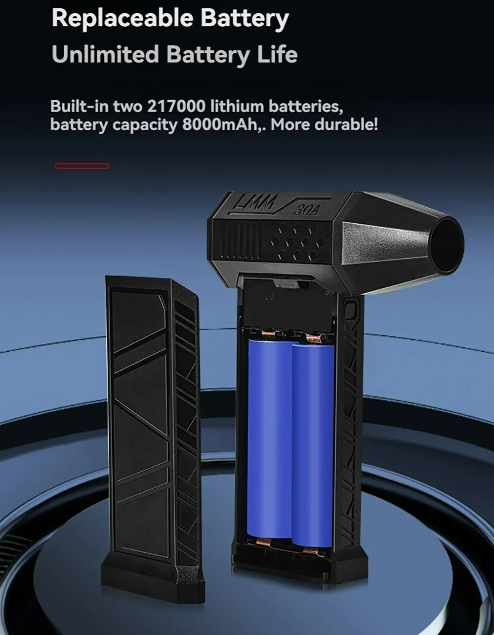 7.4V 130000RPM Brushless Mini Turbo Jet Fan – 4000mAh Rechargeable Air Blower