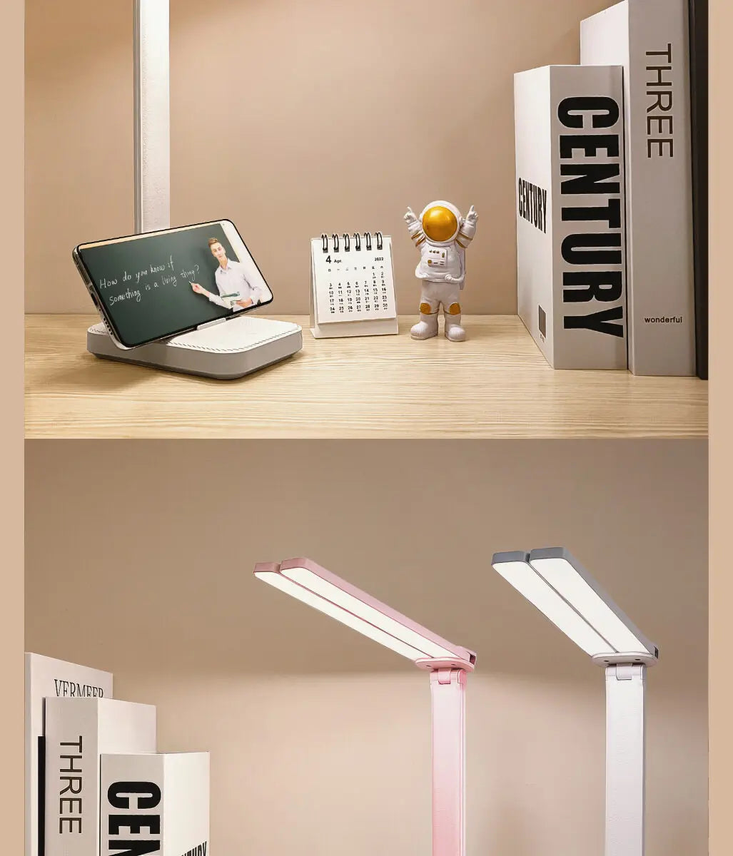 LED Desk Lamp 3 Levels Dimmable Touch Night Light USB Rechargeable Eye Protection Foldable Table Lamp