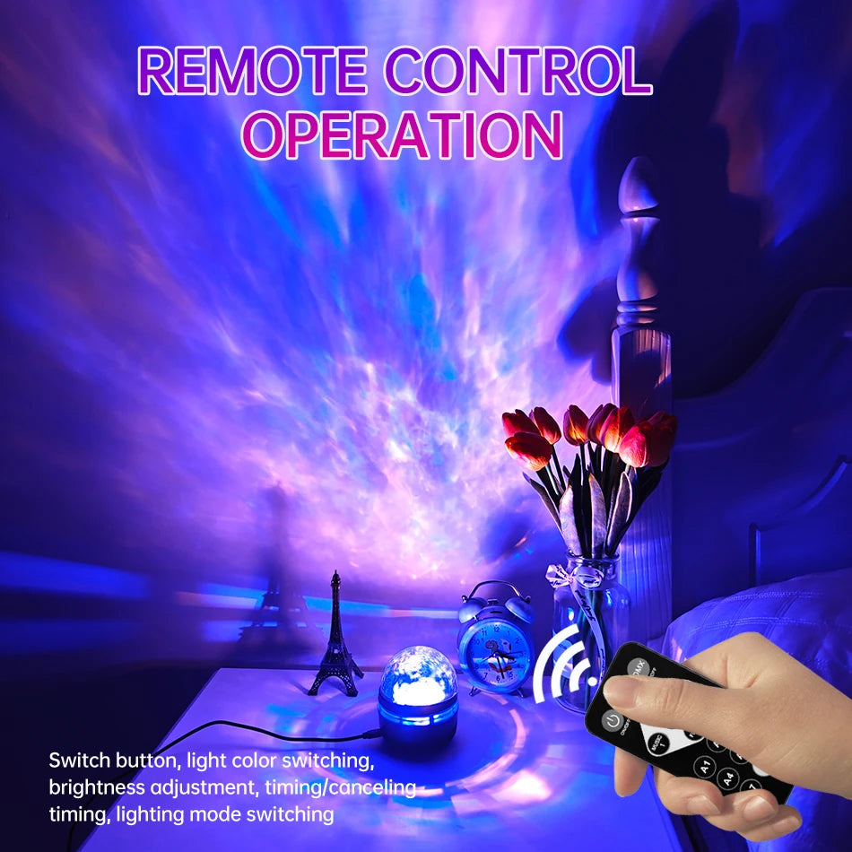 LED Galaxy Night Light Projector – Starry Sky Lamp with Remote Control and 7 Lighting Modes