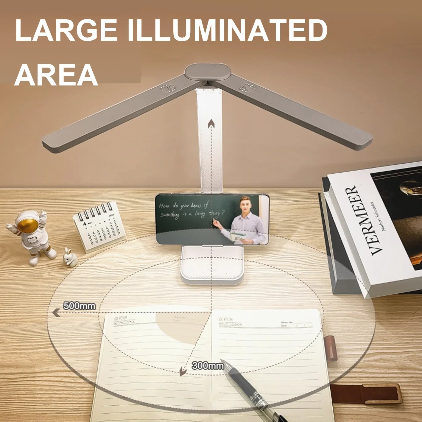 LED Desk Lamp 3 Levels Dimmable Touch Night Light USB Rechargeable Eye Protection Foldable Table Lamp