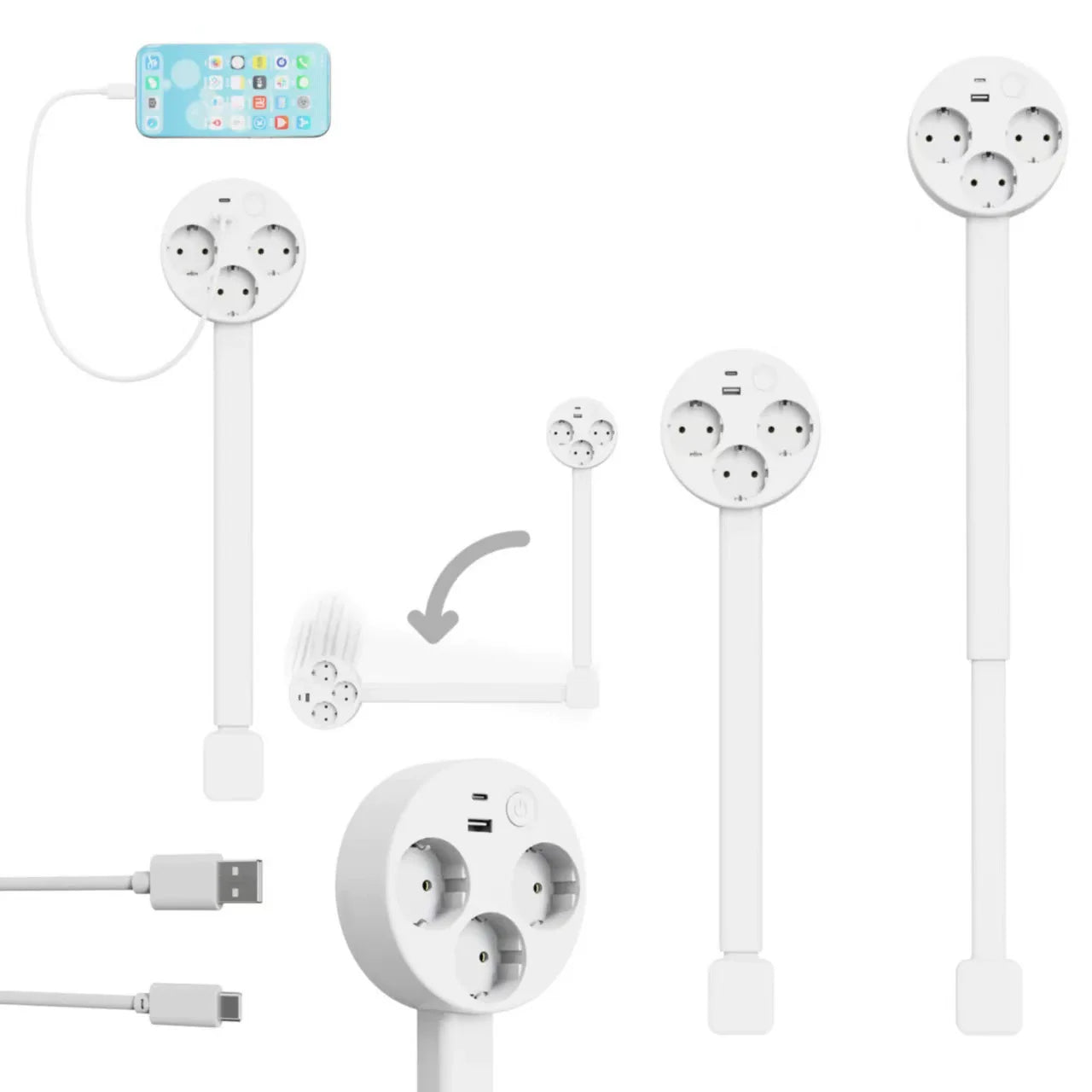 Electrical Outlet Extender – 180° Rotating Adjustable Power Socket