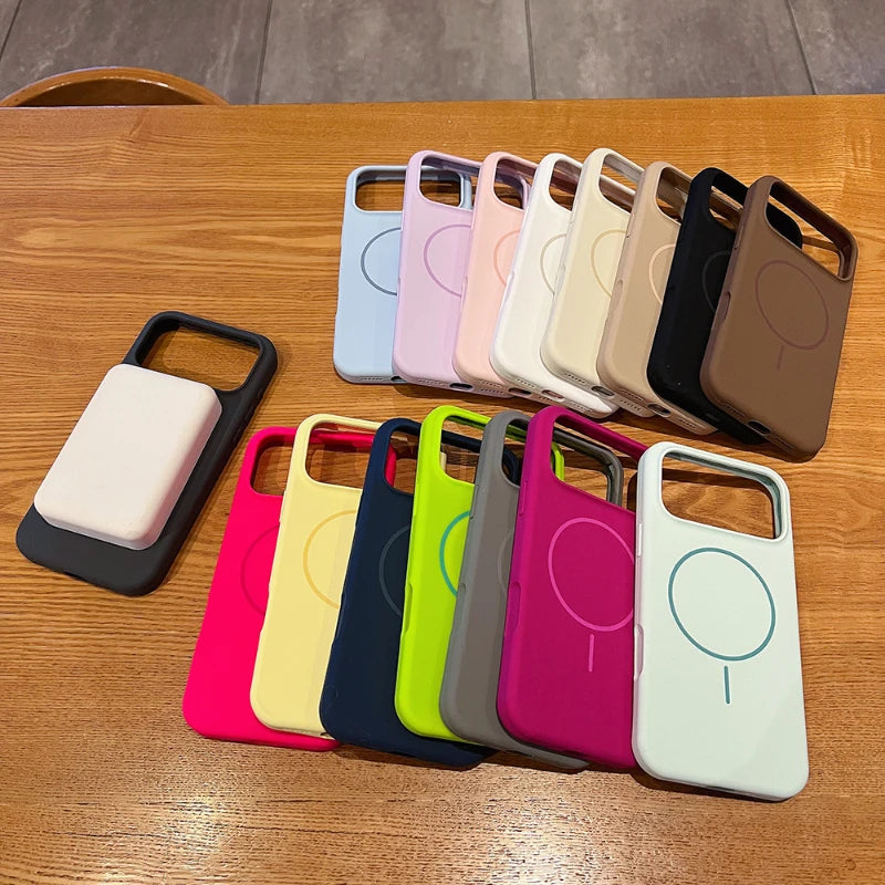 Luxury Liquid Silicone Magnetic Phone Case – Compatible with MagSafe Wireless Charging