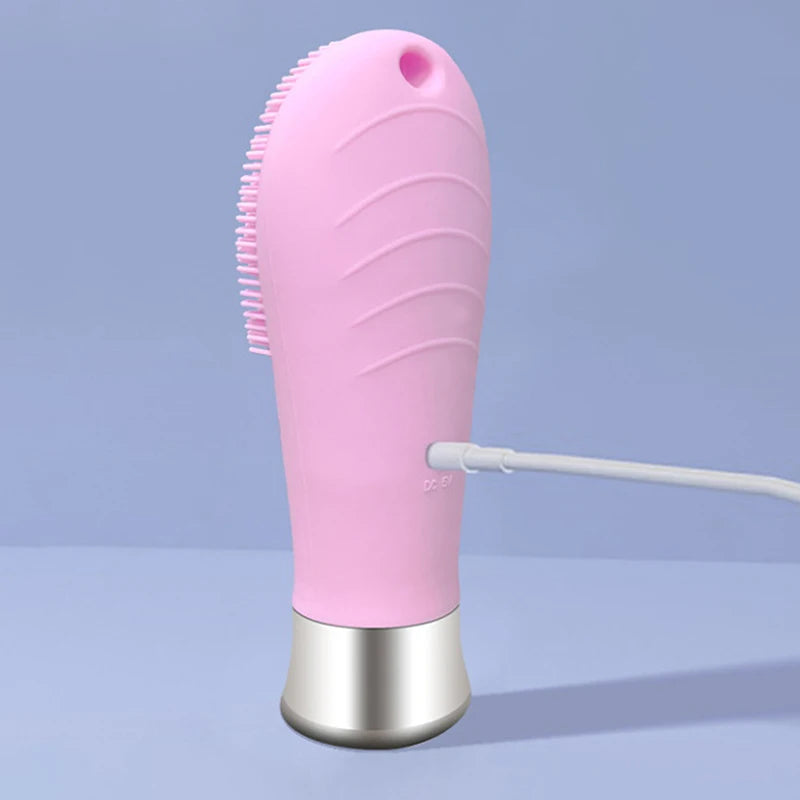 9 Gear Electric Ultrasonic Skin Sonic Scrubber Facial Brush Cleaner High Frequency Vibration Face Silicone Rechargeable