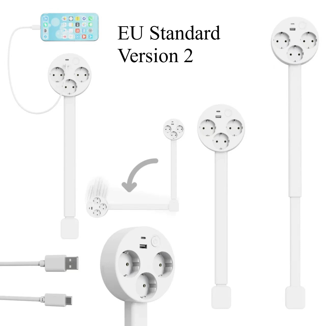 Electrical Outlet Extender – 180° Rotating Adjustable Power Socket