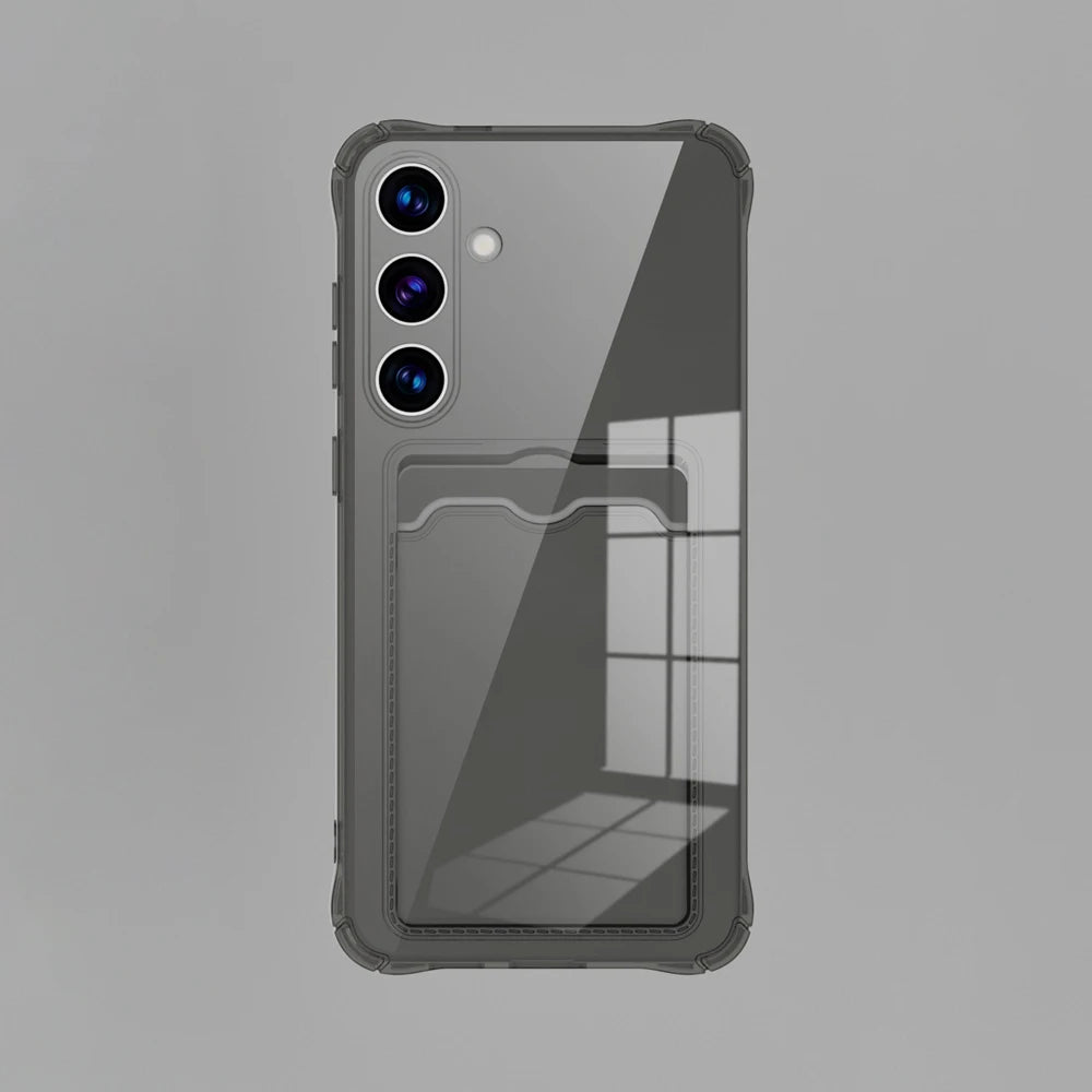 Transparent Card Slot Silicone Case for Samsung Galaxy