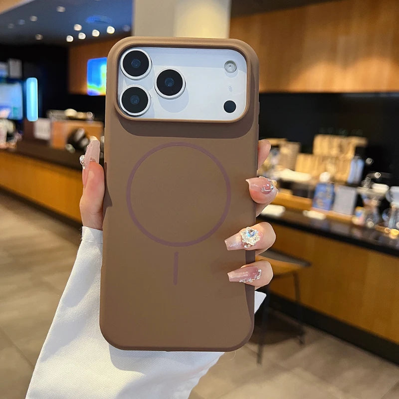 Luxury Liquid Silicone Magnetic Phone Case – Compatible with MagSafe Wireless Charging