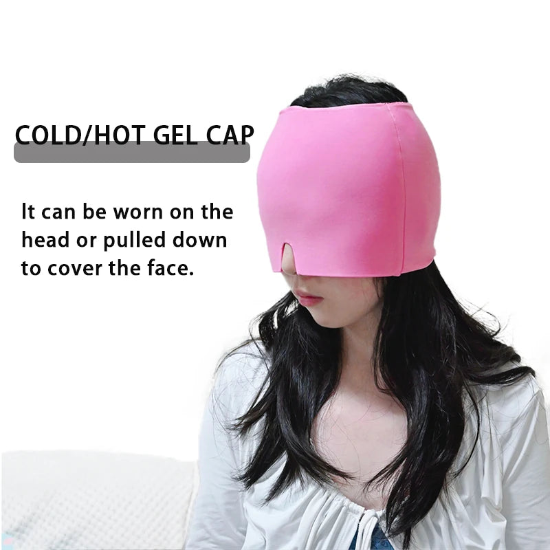 Gel Ice HGel Ice Headache & Migraine Relief Hat – Cold & Hot Compress Therapy Capeadache Migraine Relief Hat Cold Compress Therapy Cap Ice Head Wrap Pack Eye Mask For Pressure Relieve Pain Ice Hat