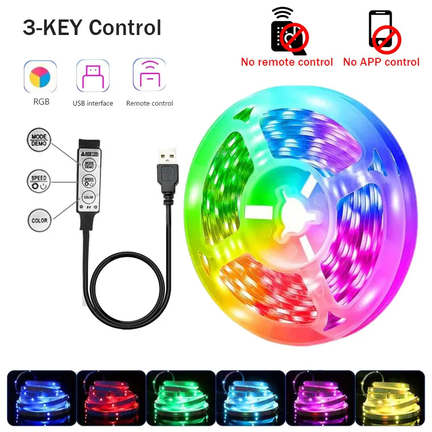 RGB LED Strip Lights – Flexible Room Lighting with App and Remote Control