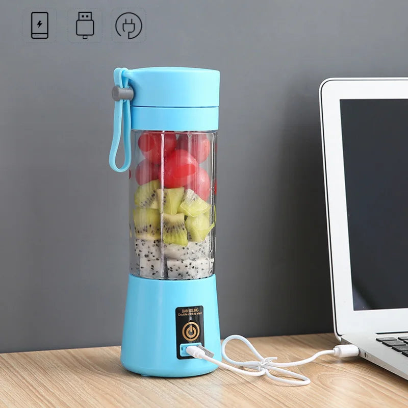 380ml Portable Electric Juicer – USB Rechargeable Mini Smoothie Blender for Travel and Kitchen Use