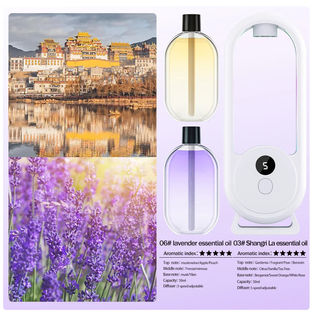 Rechargeable Portable Aroma Diffuser – Essential Oil Aromatherapy Machine with Timed Air Freshener Modes