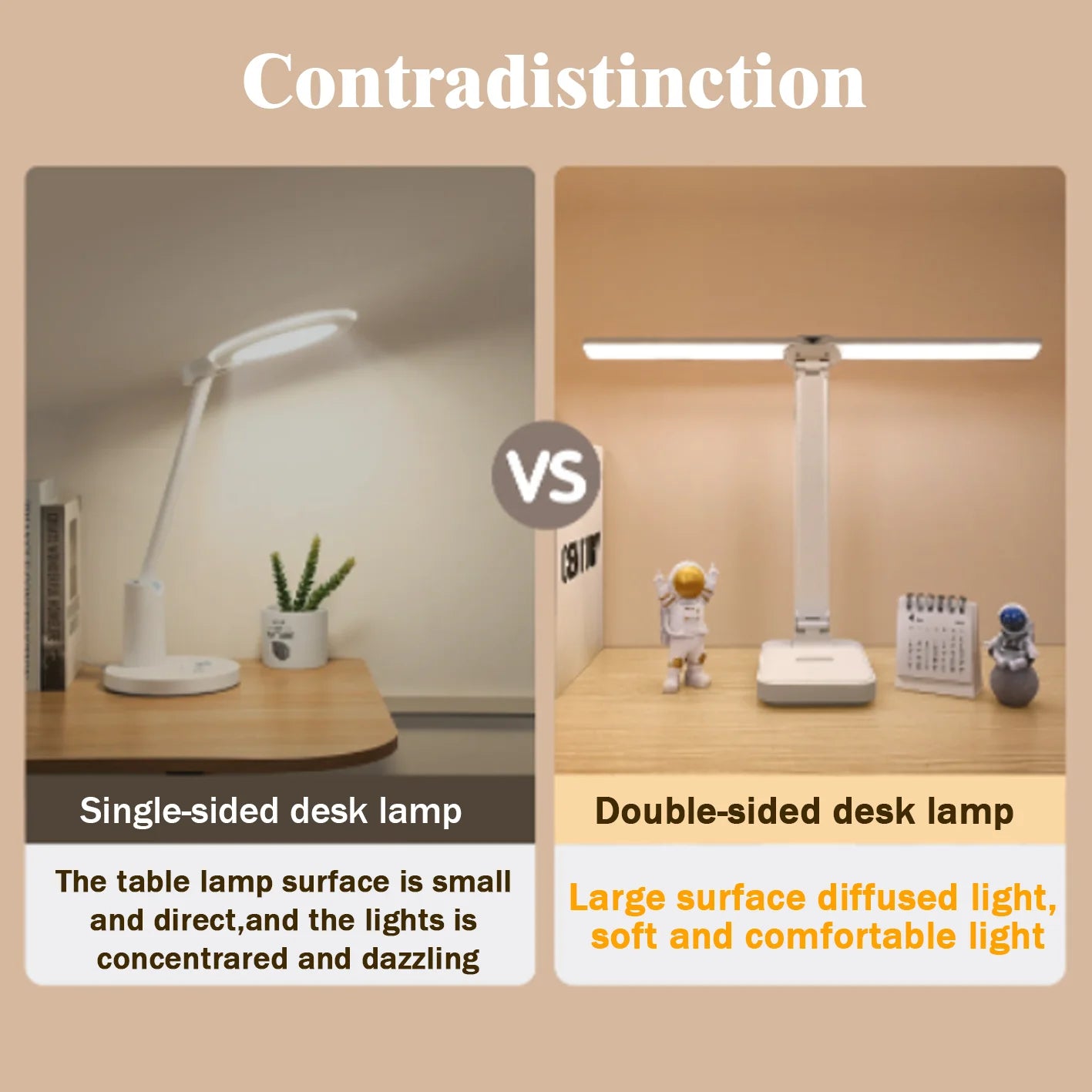 LED Desk Lamp 3 Levels Dimmable Touch Night Light USB Rechargeable Eye Protection Foldable Table Lamp
