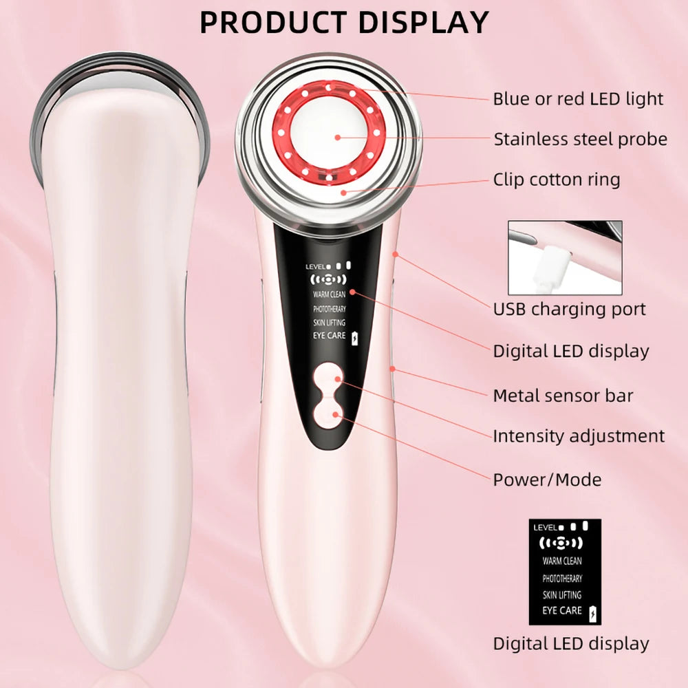 4-in-1 RF EMS Facial Massager – Wireless Skin Rejuvenation Device