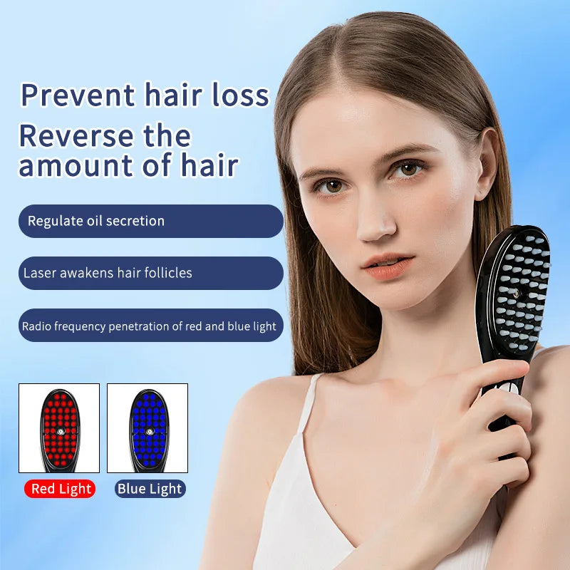 Electric Spray Massage Comb – LED Hair Growth & Scalp Care Vibration Massager Brush