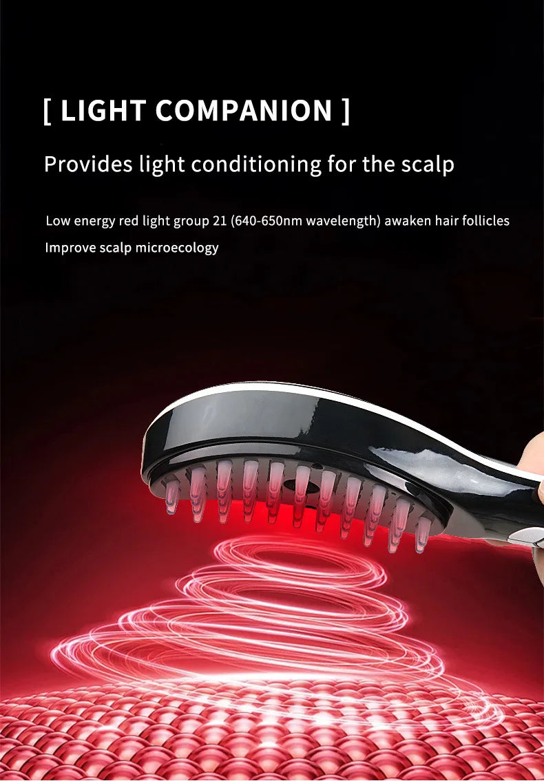 Electric Spray Massage Comb – LED Hair Growth & Scalp Care Vibration Massager Brush