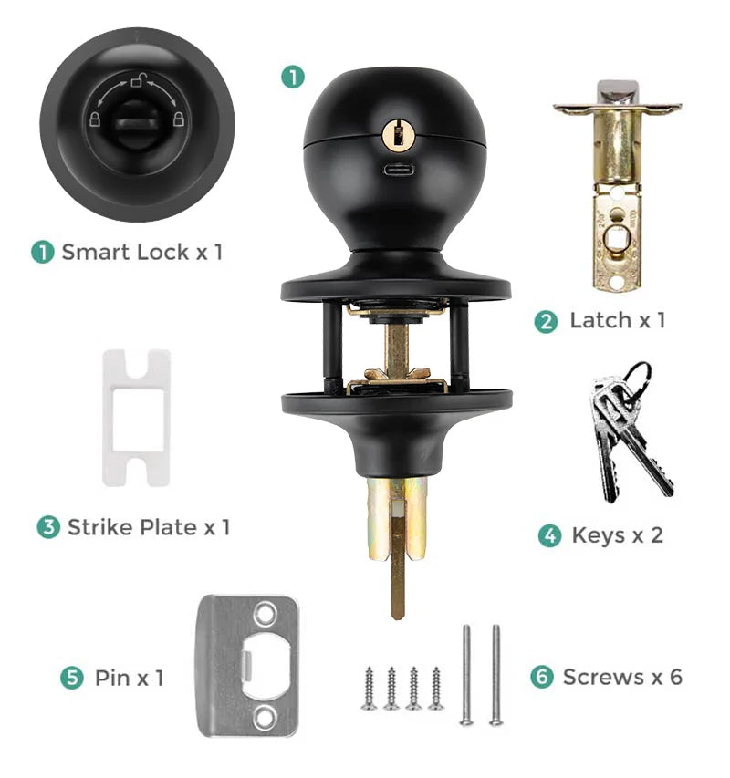 Biometric Fingerprint Smart Door Lock with Tuya App Control