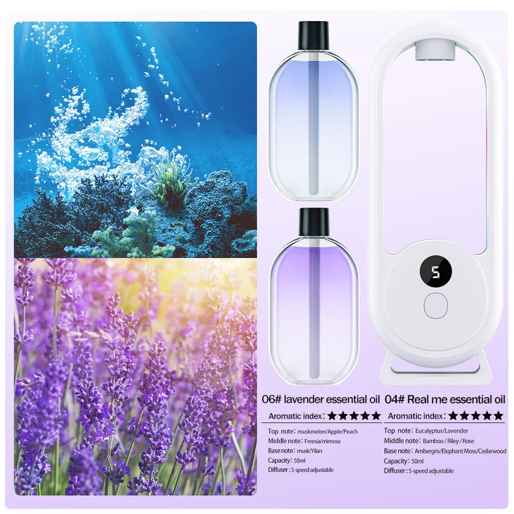 Rechargeable Portable Aroma Diffuser – Essential Oil Aromatherapy Machine with Timed Air Freshener Modes