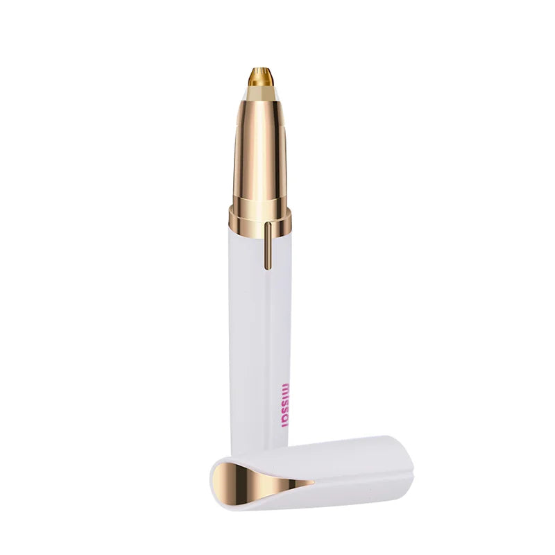 Portable Electric Eyebrow Trimmer – Mini Painless Facial Epilator with LED Light