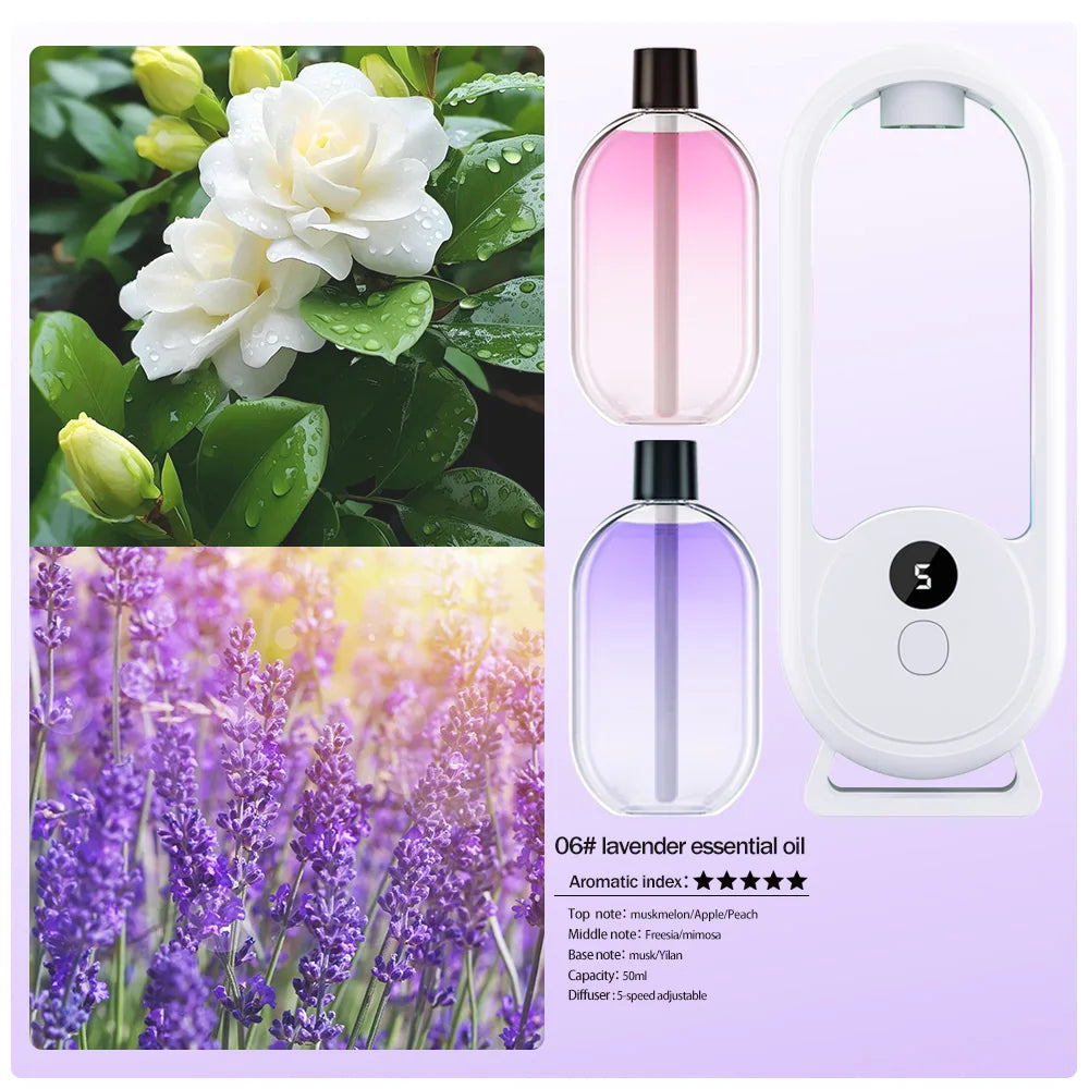Rechargeable Portable Aroma Diffuser – Essential Oil Aromatherapy Machine with Timed Air Freshener Modes