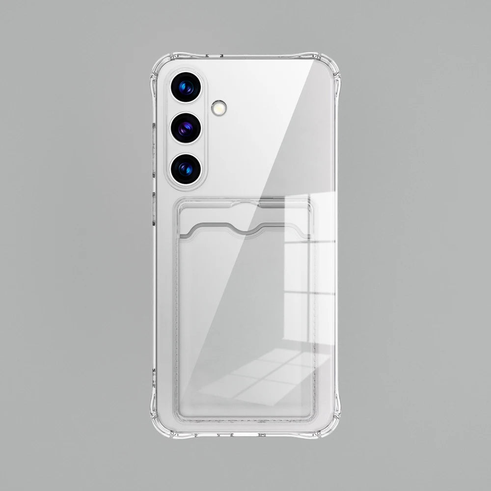 Transparent Card Slot Silicone Case for Samsung Galaxy