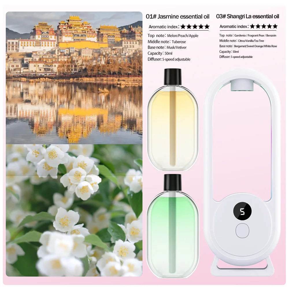 Rechargeable Portable Aroma Diffuser – Essential Oil Aromatherapy Machine with Timed Air Freshener Modes