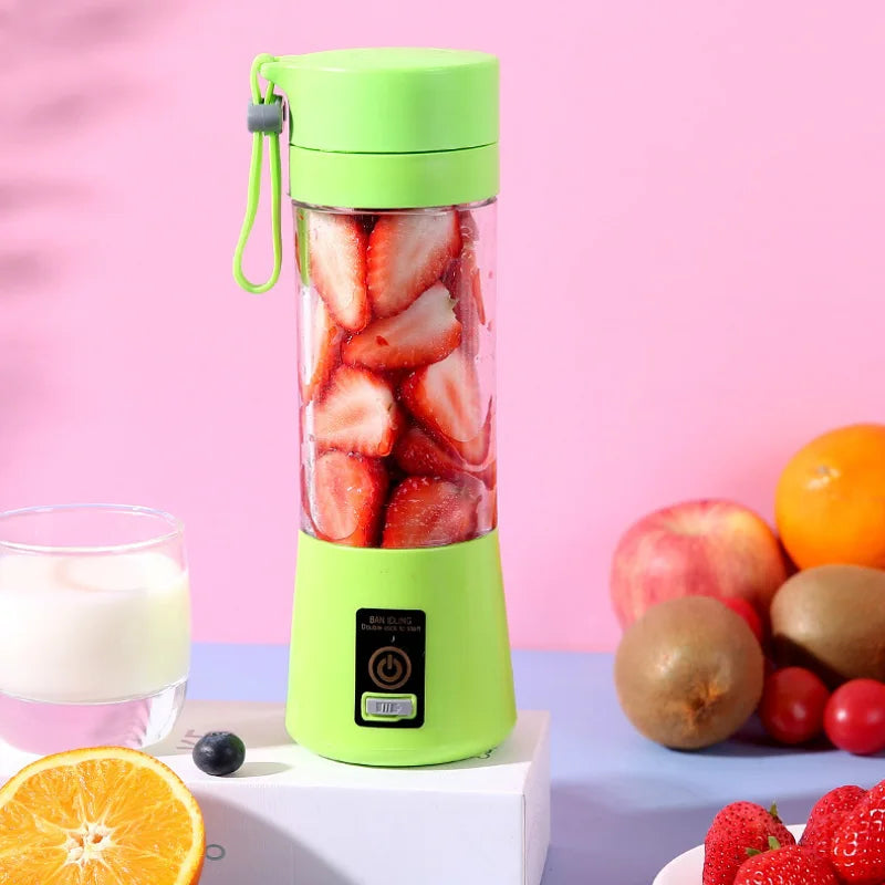 380ml Portable Electric Juicer – USB Rechargeable Mini Smoothie Blender for Travel and Kitchen Use