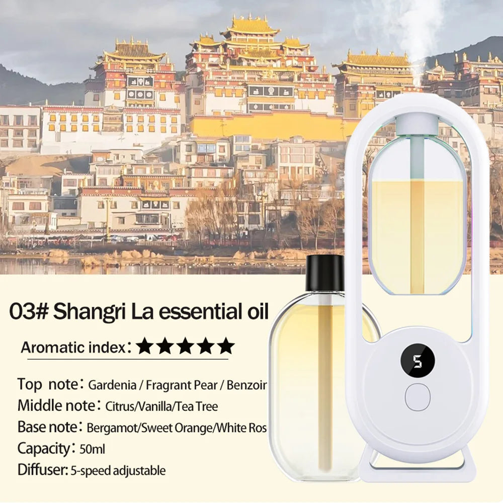 Rechargeable Portable Aroma Diffuser – Essential Oil Aromatherapy Machine with Timed Air Freshener Modes