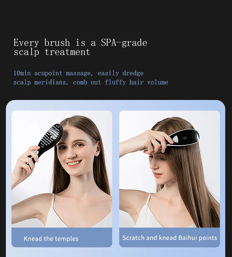 Electric Spray Massage Comb – LED Hair Growth & Scalp Care Vibration Massager Brush