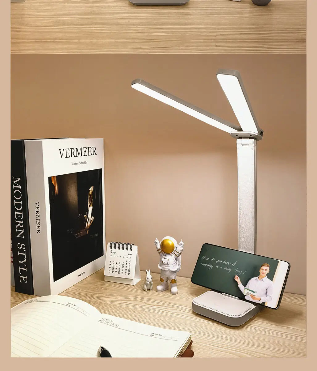 LED Desk Lamp 3 Levels Dimmable Touch Night Light USB Rechargeable Eye Protection Foldable Table Lamp