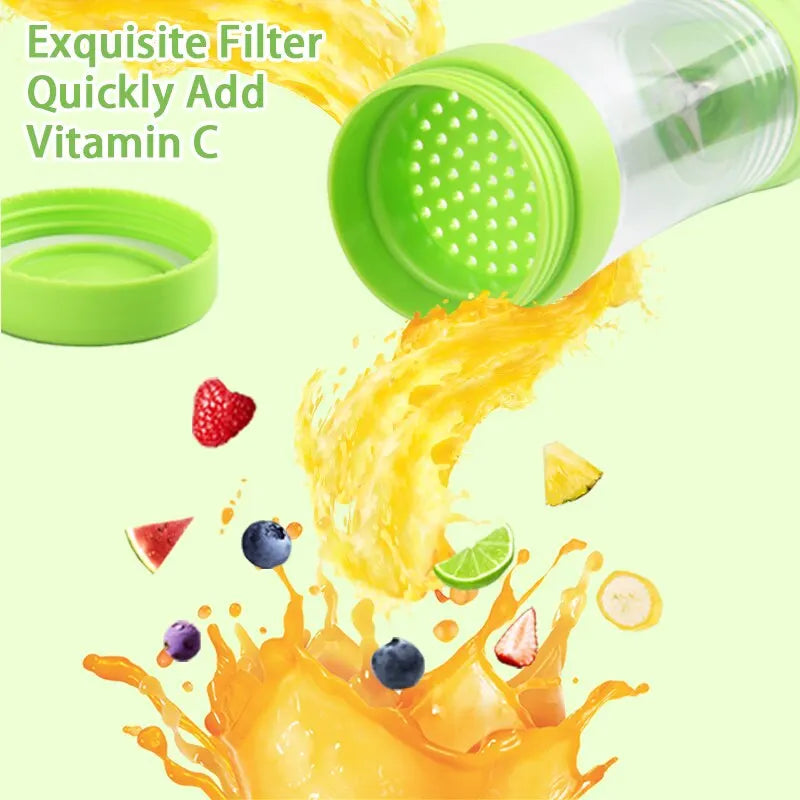 380ml Portable Electric Juicer – USB Rechargeable Mini Smoothie Blender for Travel and Kitchen Use