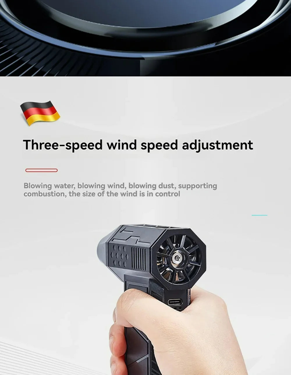 7.4V 130000RPM Brushless Mini Turbo Jet Fan – 4000mAh Rechargeable Air Blower