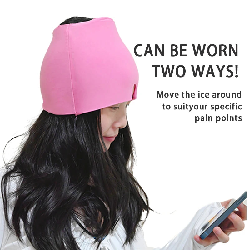 Gel Ice HGel Ice Headache & Migraine Relief Hat – Cold & Hot Compress Therapy Capeadache Migraine Relief Hat Cold Compress Therapy Cap Ice Head Wrap Pack Eye Mask For Pressure Relieve Pain Ice Hat