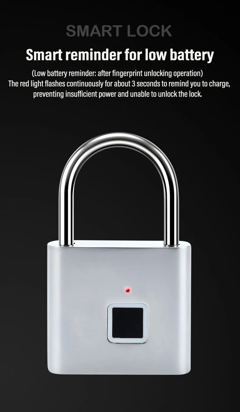 Keyless Smart Fingerprint Padlock – Secure, Modern, and Effortless Access