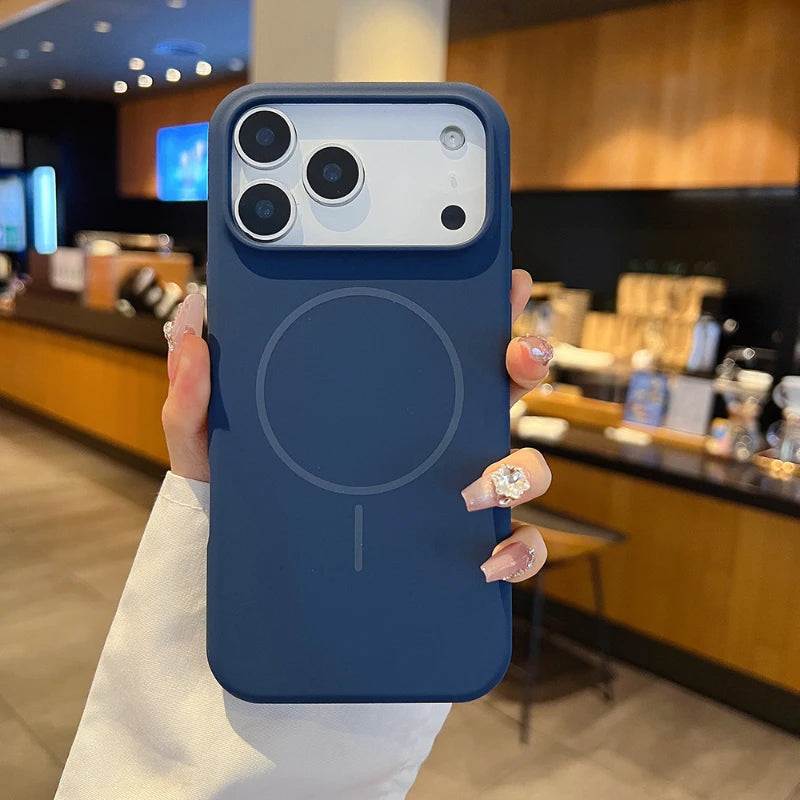 Luxury Liquid Silicone Magnetic Phone Case – Compatible with MagSafe Wireless Charging