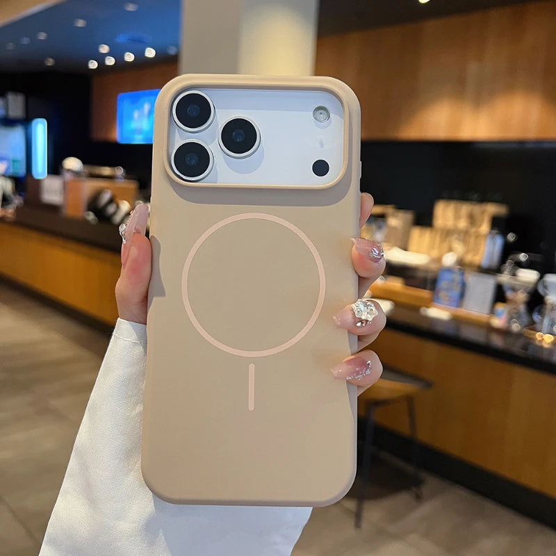 Luxury Liquid Silicone Magnetic Phone Case – Compatible with MagSafe Wireless Charging
