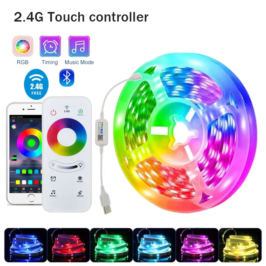 RGB LED Strip Lights – Flexible Room Lighting with App and Remote Control